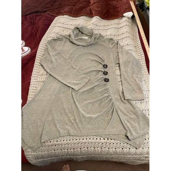 Indigo Soul Womens 2XL Cowl Neck Tunic Top With Button Detail & Ruched Side - Picture 1 of 16